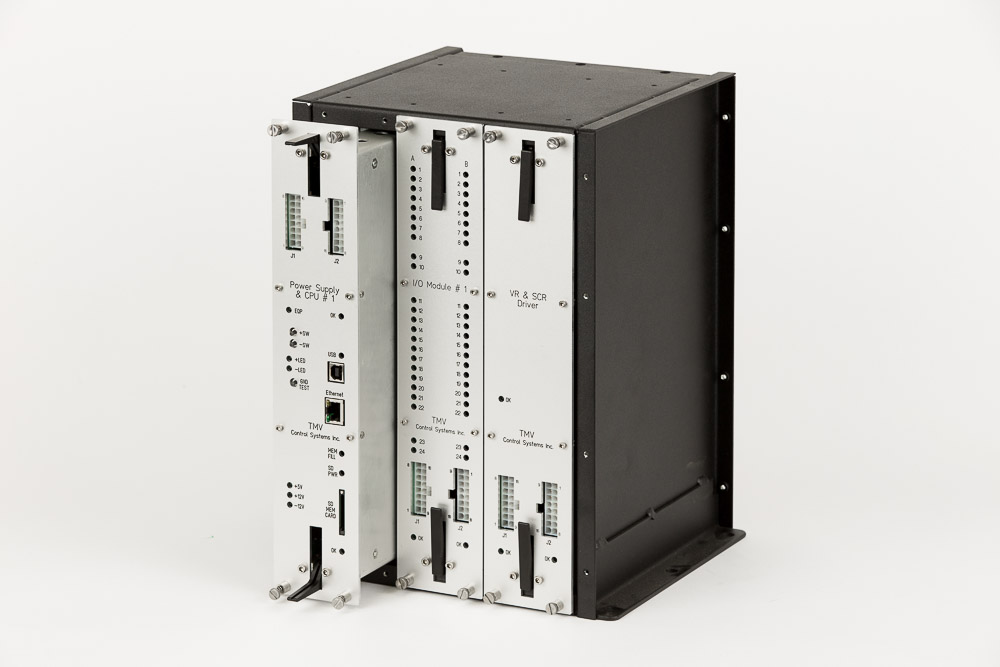 3 Module TECU, showing how each module can be easily removed or inserted and secured, SD card or Multimedia Card compatible