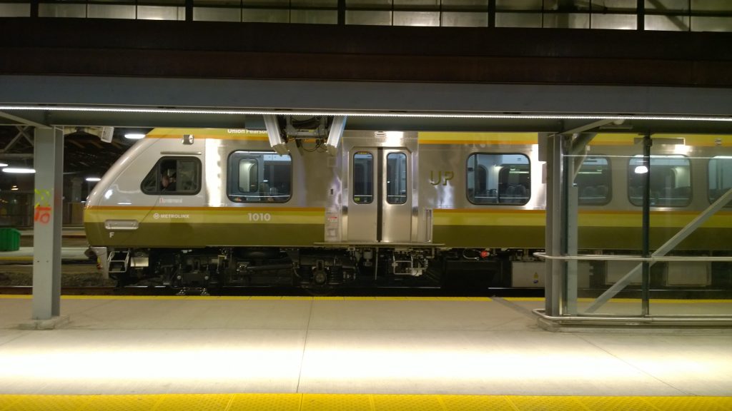 UP passenger train stopped at Union station or Pearson Airport