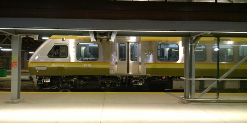 UP passenger train stopped at Union station or Pearson Airport