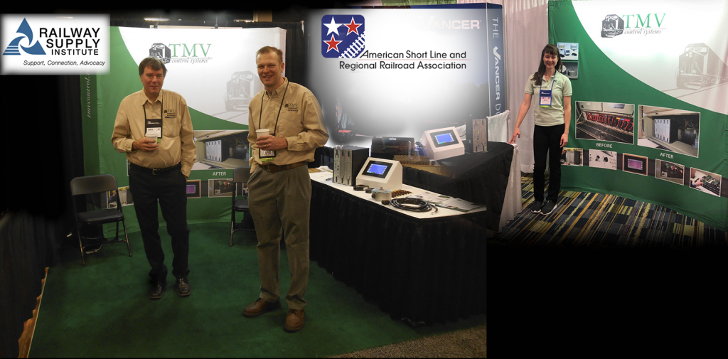 Derick Vander Klippe and Jay Rafferty at the Railway Supply Institute RSI Tradeshow, and Katie Vander Klippe at the American Short Line and Regional Railroad Association ASLRRA